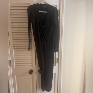 Line and Dot Black ribbed button down maxi